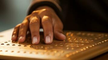 habilitant le aveugle le importance de monde braille journée photo