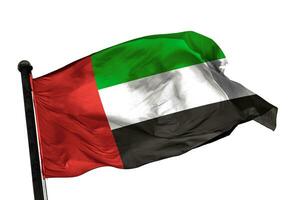 Emirats Arabes Unis drapeau sur une blanc Contexte. - image. photo