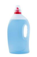 Plastique nettoyer bouteille plein avec bleu détergent photo