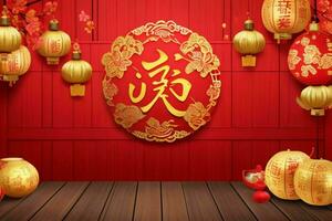chinois Nouveau année Contexte. ai génératif pro photo