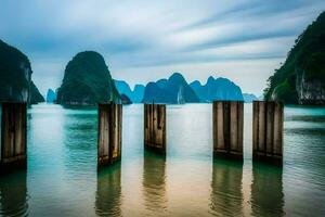 le Ha longue baie, vietnam. généré par ai photo