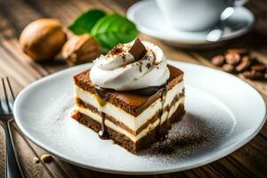 le meilleur dessert dans le monde est une Chocolat gâteau. généré par ai photo