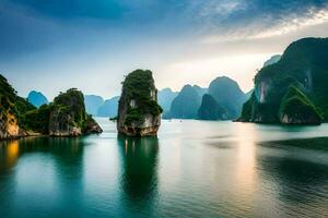 le Ha longue baie dans vietnam. généré par ai photo