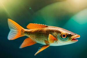 une poisson nager dans le l'eau. généré par ai photo