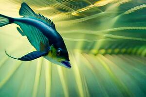 une poisson nager dans une tropical aquarium. généré par ai photo