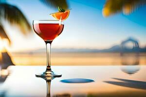 cocktail sur le plage. généré par ai photo