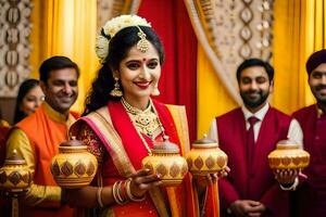 Indien mariage la photographie dans Delhi. généré par ai photo