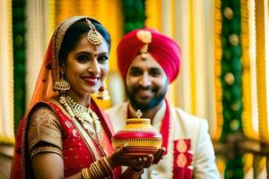 Indien mariage la photographie dans Delhi. généré par ai photo