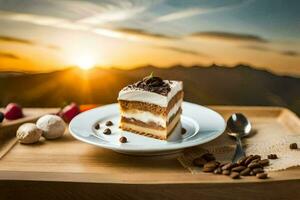 le meilleur dessert dans le monde est une pièce de gâteau. généré par ai photo
