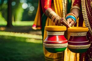 Indien mariage cérémonie. généré par ai photo