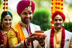 Indien mariage dans Delhi. généré par ai photo