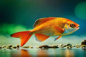 poisson rouge dans le aquarium. généré par ai photo