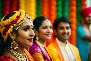 Indien mariage dans le ville. généré par ai photo