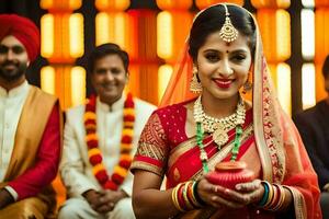 Indien mariage la photographie dans Delhi. généré par ai photo