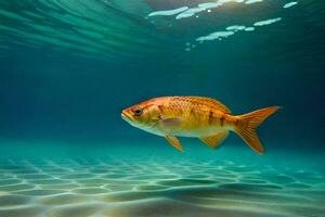 une poisson nager dans le océan. généré par ai photo