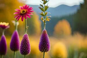 fleurs dans le automne. généré par ai photo