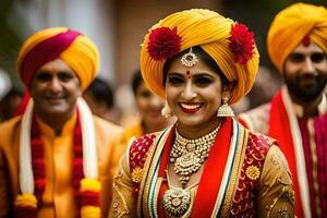 Indien mariage dans Delhi. généré par ai photo