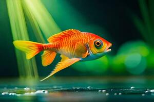 poisson rouge dans le aquarium. généré par ai photo