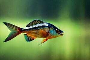 une poisson nager dans le l'eau. généré par ai photo