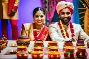 Indien mariage la photographie dans Dubai. généré par ai photo