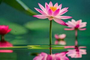 rose lotus fleur dans le l'eau. généré par ai photo