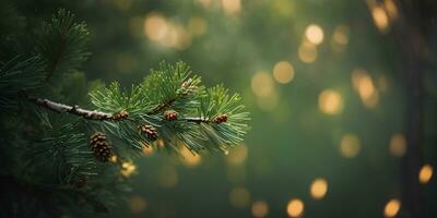 pin brindille bokeh Contexte. Noël et Nouveau année fête. endroit pour votre texte. ai génératif photo