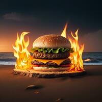 gratuit le meilleur chaud épicé Burger la photographie images volonté satisfaire votre les envies, génératif ai photo