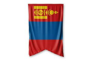 Mongolie drapeau et blanc Contexte. - image. photo