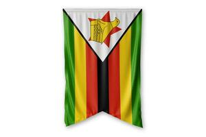 Zimbabwe drapeau et blanc Contexte. - image. photo