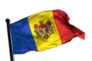 Moldavie drapeau sur une blanc Contexte. - image. photo