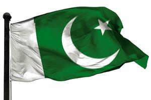 pakistanais drapeau sur une blanc Contexte. - image. photo
