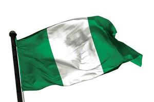 Nigeria drapeau sur une blanc Contexte. - image. photo