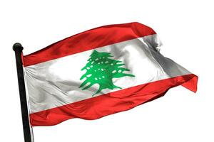 Liban drapeau sur une blanc Contexte. - image. photo
