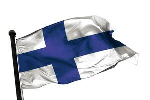 Finlande drapeau sur une blanc Contexte. - image. photo