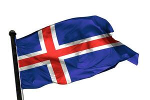 Islande drapeau sur une blanc Contexte. - image. photo