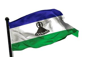 Lesotho drapeau sur une blanc Contexte. - image. photo