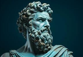 photo sculpture de le ancien grec mythique héros génératif ai