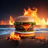 gratuit le meilleur chaud épicé Burger la photographie images volonté satisfaire votre les envies, génératif ai photo