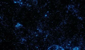 fond de mouvement abstrait brillant néon bleu particules lumineuses profondeur de champ. surfaces comme cyberespace de paysage futuriste ou hologramme. fond de science-fiction du nouvel an et de noël. rendu 3d photo