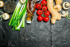 biologique aliments. différent des légumes avec sauvage riz. photo