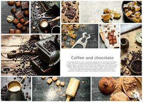 nourriture collage de café et Chocolat . photo