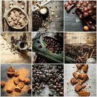 nourriture collage de café et Chocolat . photo