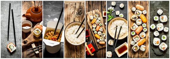 nourriture collage de Japon aliments. photo