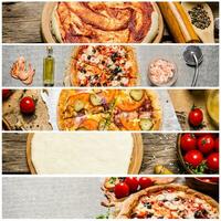 nourriture collage de Pizza. photo