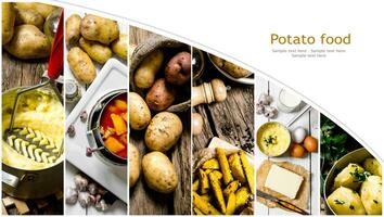 nourriture collage de Frais Patate . photo