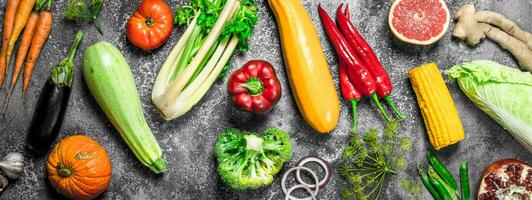 biologique aliments. Frais des fruits et des légumes. photo