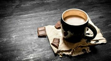 cacao boisson avec Chocolat. photo