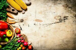 en bonne santé aliments. biologique des légumes. photo