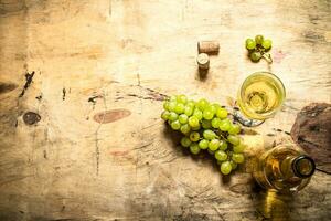 bouteille de blanc du vin avec bouchons. photo