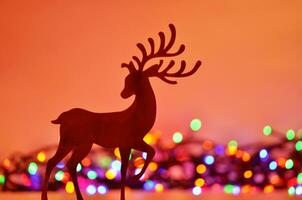 Noël Contexte avec cerf silhouette. photo